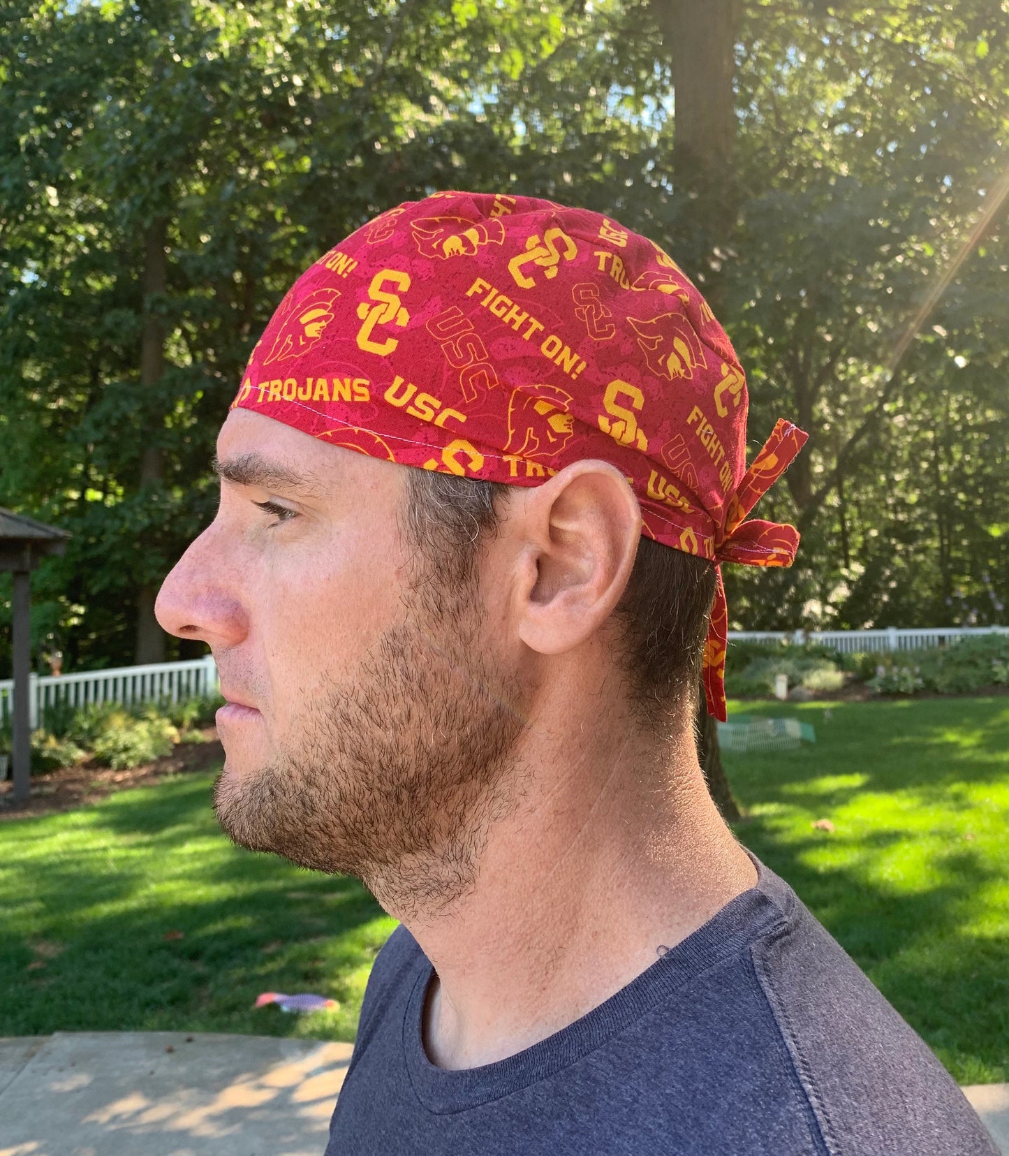 University of Southern California USC skull scrub cap mens