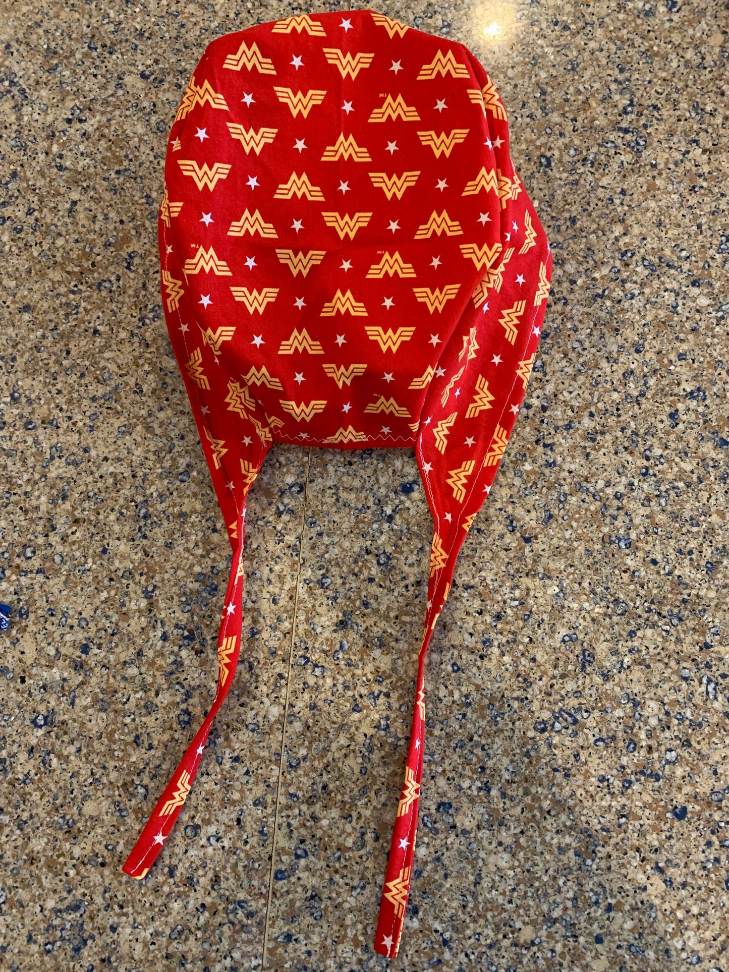 Wonder Woman red logo skull scrub cap mens