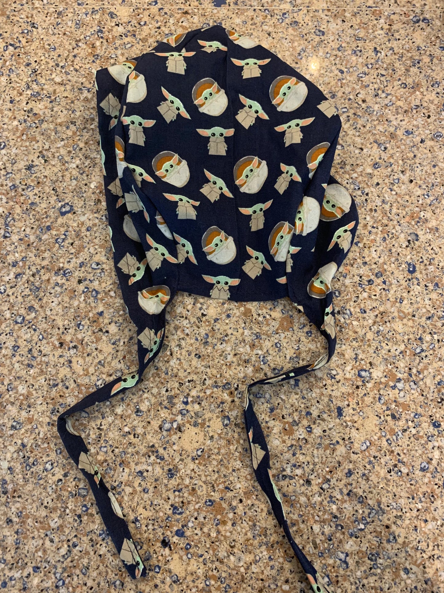 Baby yoda grogu Star Wars Mandalorian blue skull scrub cap mens