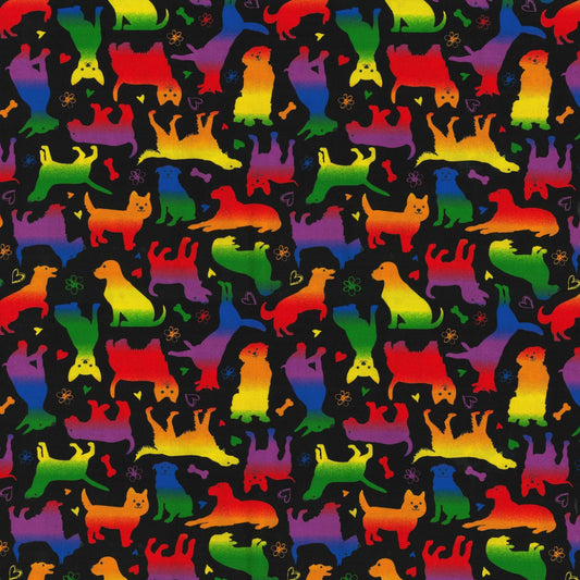 Rainbow dogs ponytail scrub cap womens