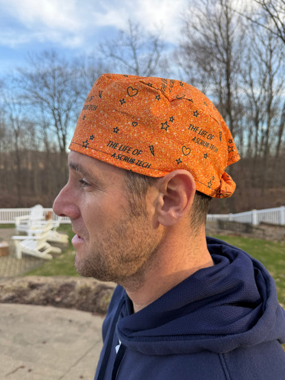 Taylor Swift life of a SCRUB TECH orange glitter print skull scrub cap mens