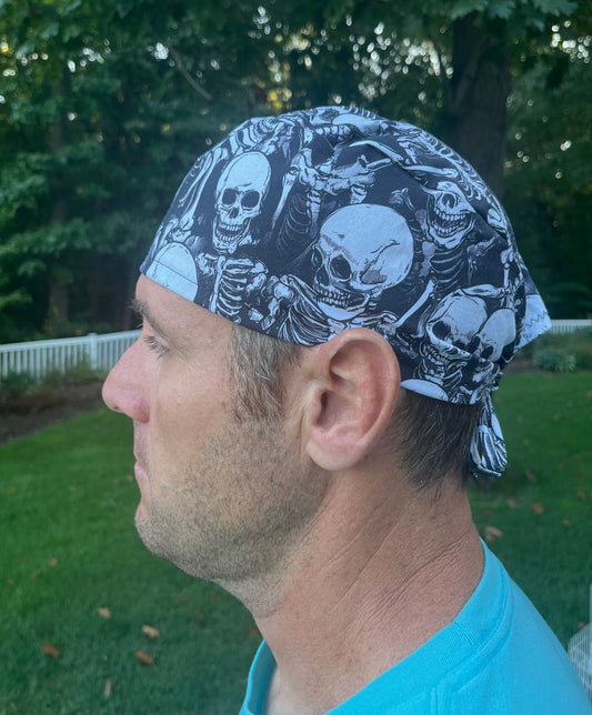 Skeletons and skulls skull scrub cap mens
