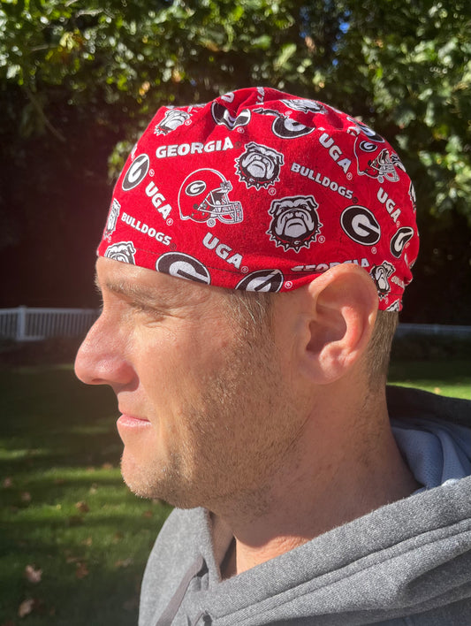 University of Georgia UGA Bulldogs skull scrub cap mens