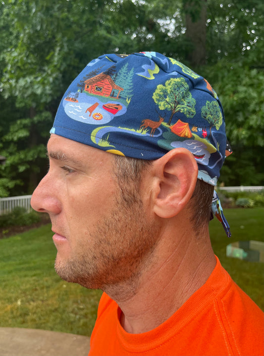 Camping outdoors skull scrub cap mens
