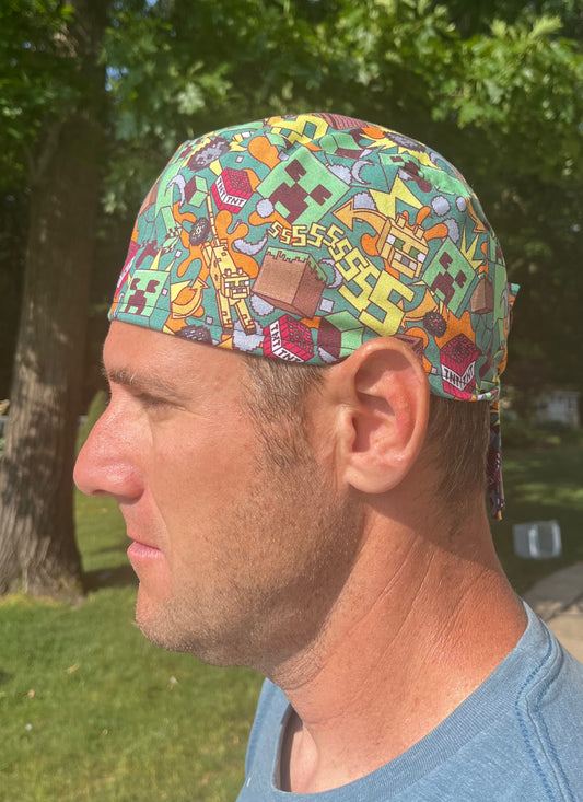Minecraft skull scrub cap mens