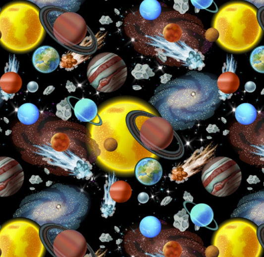 Space planets solar system ponytail scrub cap womens