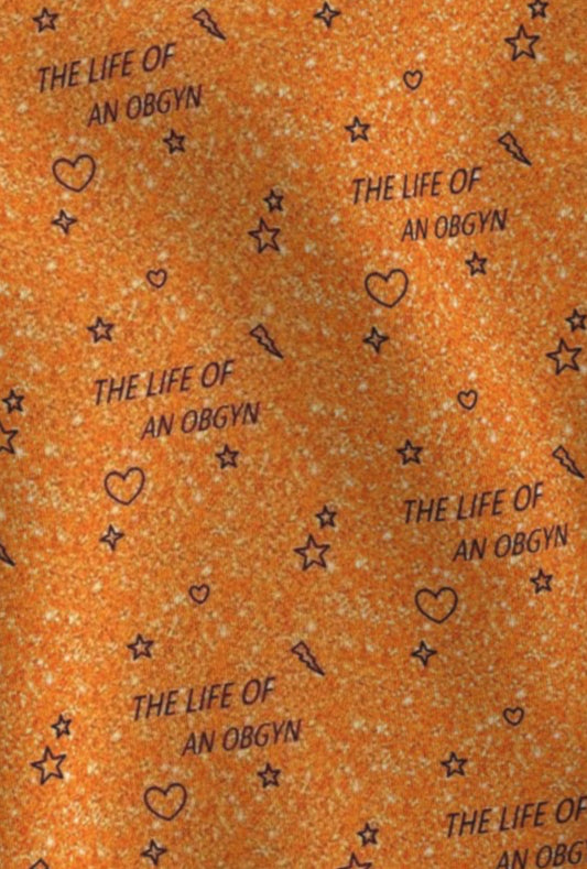 Taylor Swift life of an OBGYN orange glitter print ponytail scrub cap womens