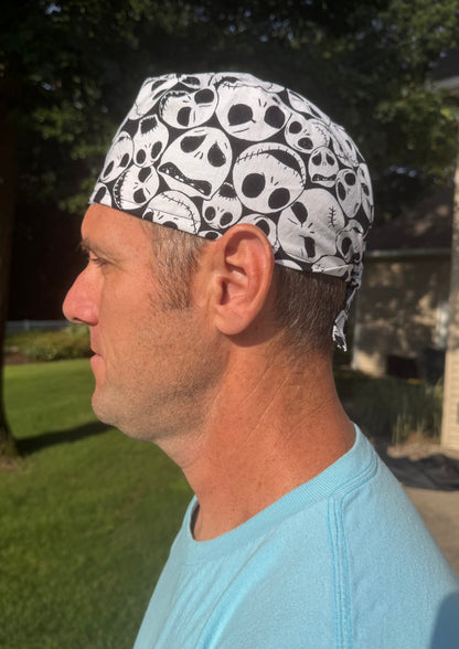 Jack nightmare before Christmas skull Halloween skull scrub cap mens