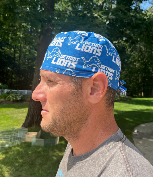 Detroit Lions football skull scrub cap mens