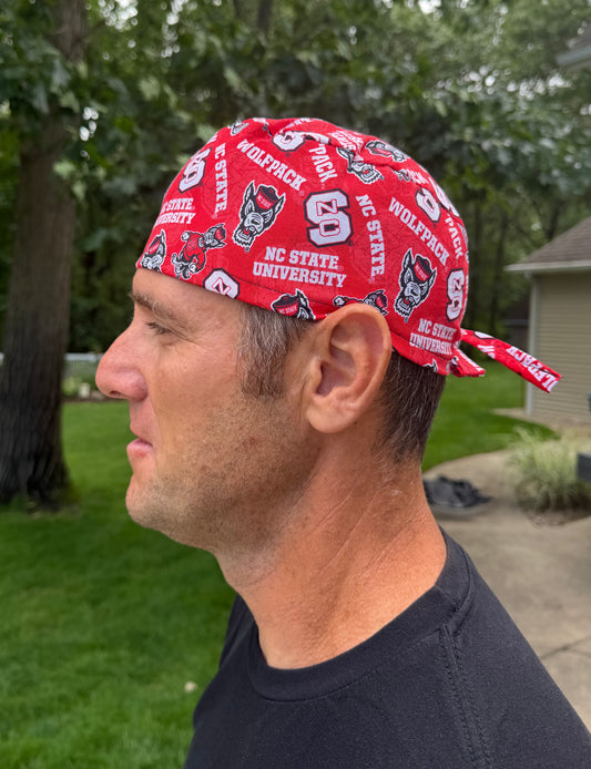NC state Wolfpack skull scrub cap mens