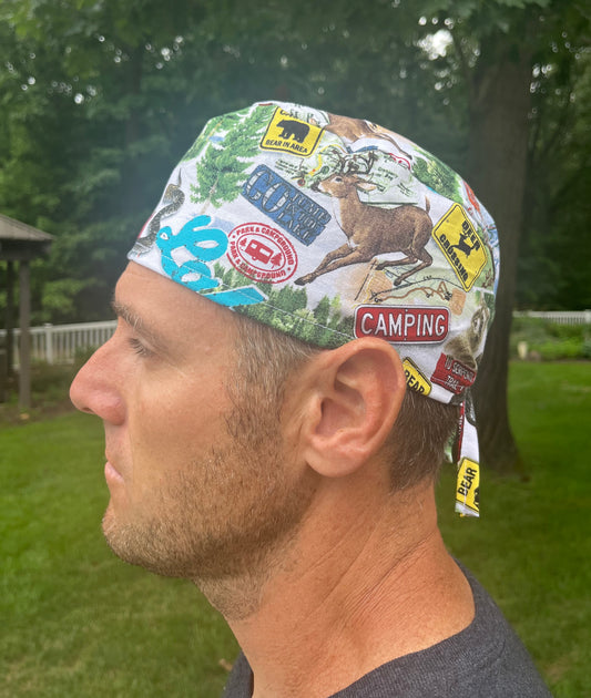Outdoors nature camping skull scrub cap mens