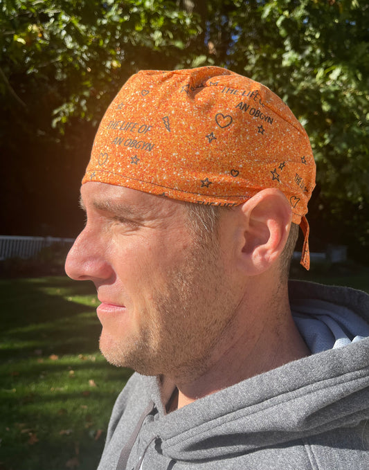 Taylor Swift life of an OBGYN orange glitter print skull scrub cap mens