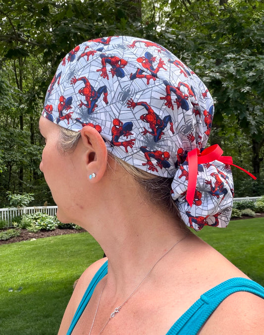 SPIDER-MAN ponytail scrub cap womens