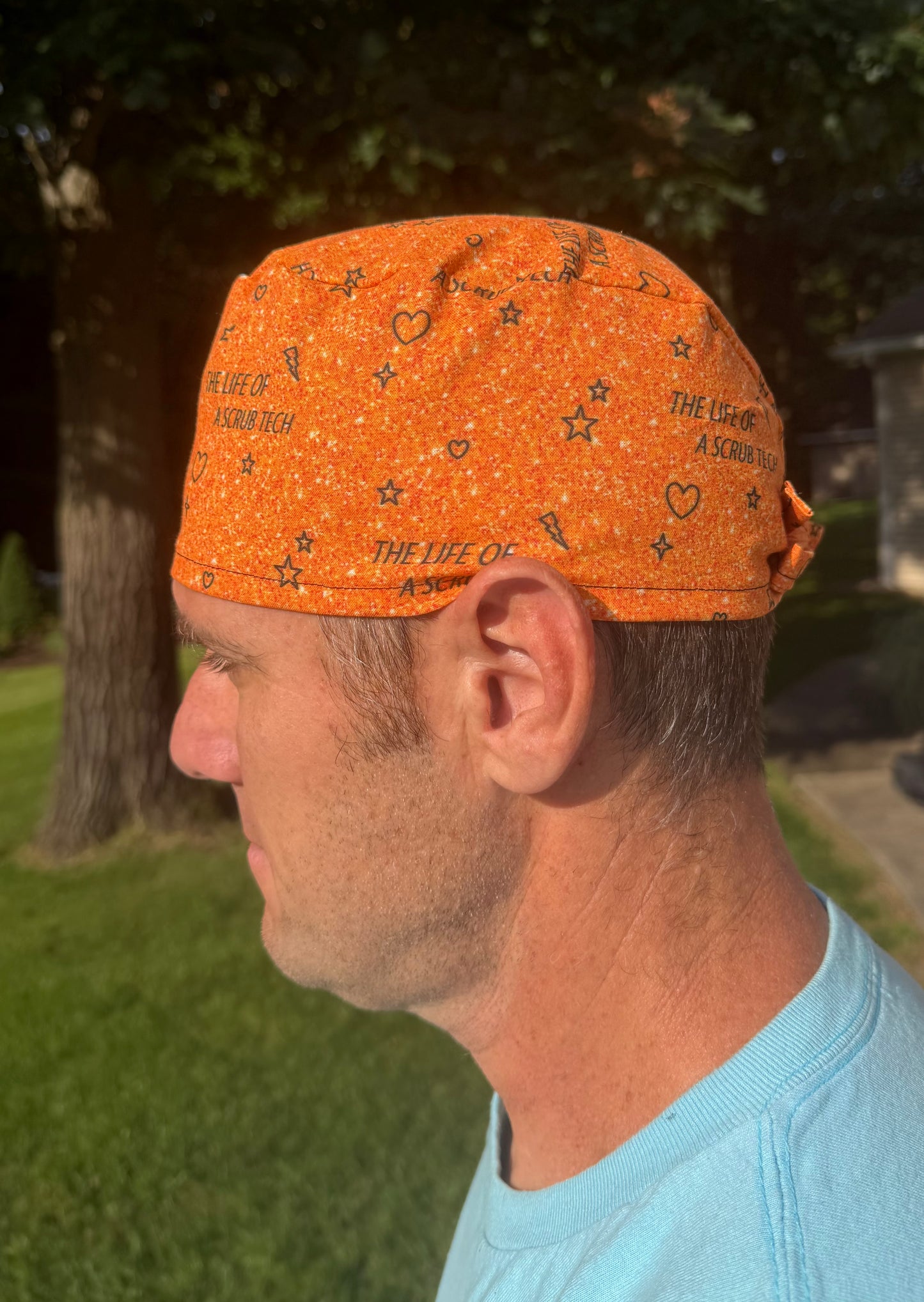 Taylor Swift life of a SCRUB TECH orange glitter print skull scrub cap mens
