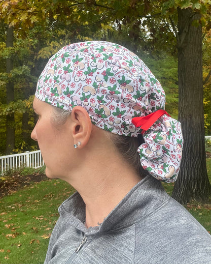 Tits the season Christmas breast plastic surgeon ponytail scrub cap womens
