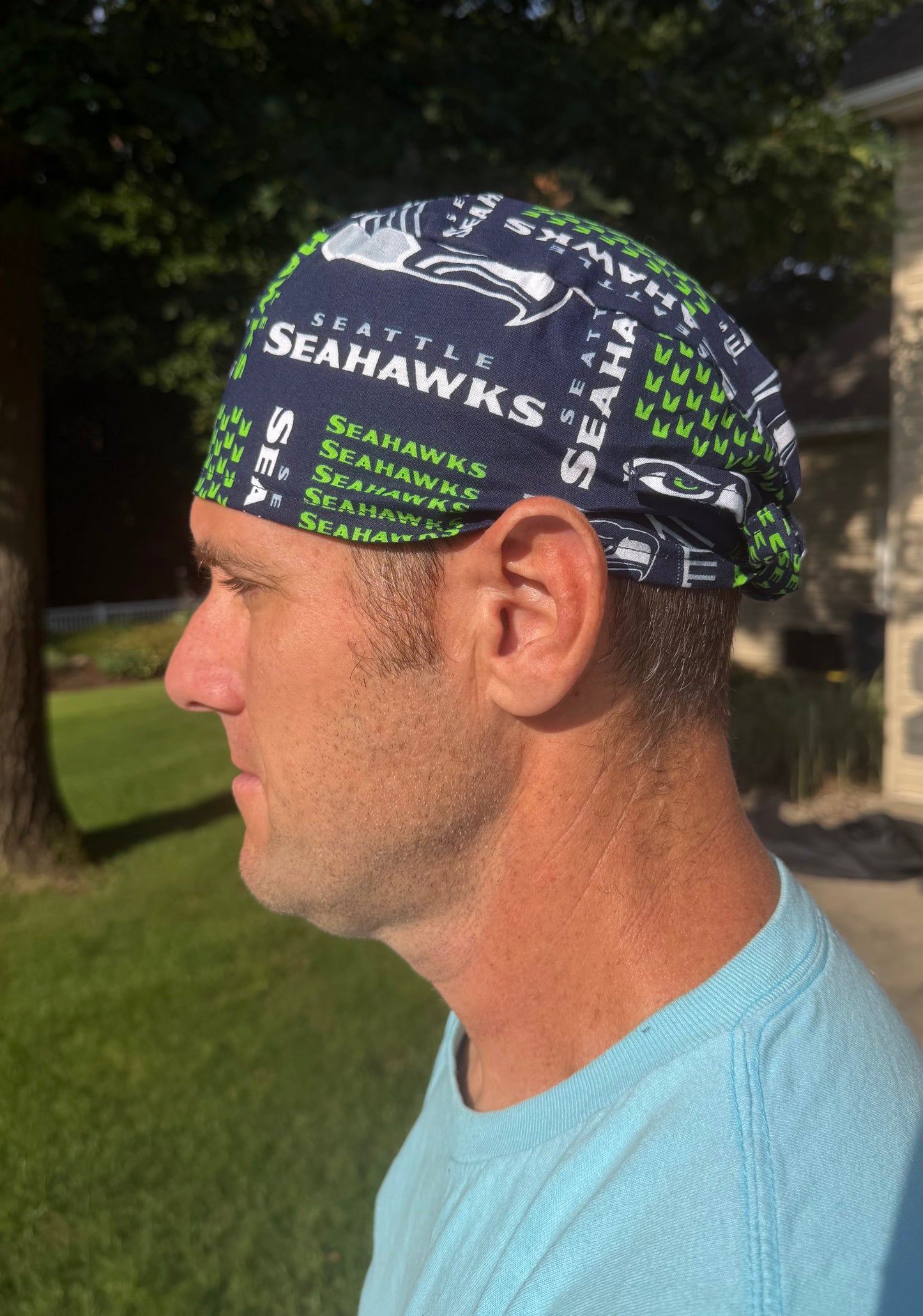Seattle SEAHAWKS sea hawks skull scrub cap mens