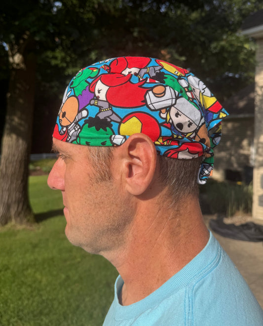Marvel kawaii characters hulk iron man skull scrub cap mens