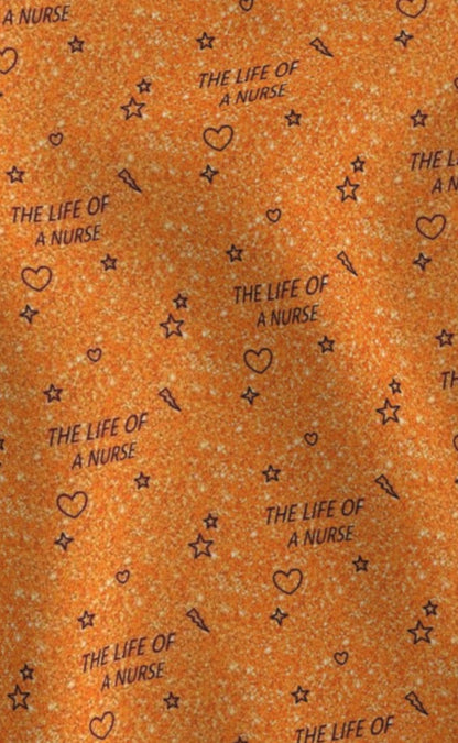 Taylor Swift life of a NURSE orange glitter print skull scrub cap mens