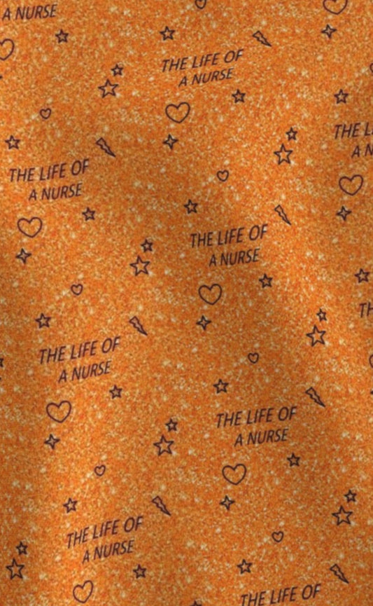 Taylor Swift life of a NURSE orange glitter print ponytail scrub cap womens