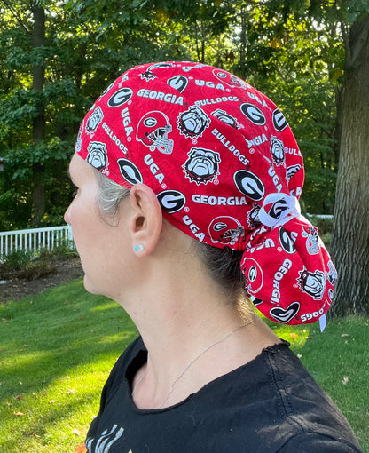 University of Georgia UGA Bulldogs ponytail scrub cap womens