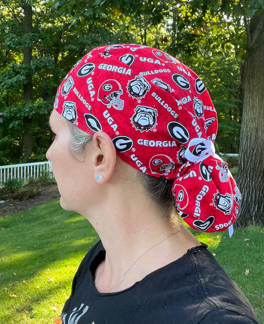 University of Georgia UGA Bulldogs ponytail scrub cap womens