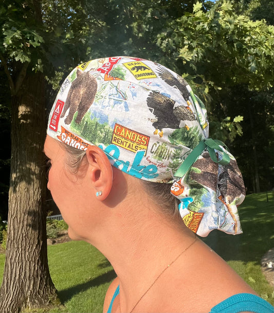 Outdoors nature camping ponytail scrub cap womens