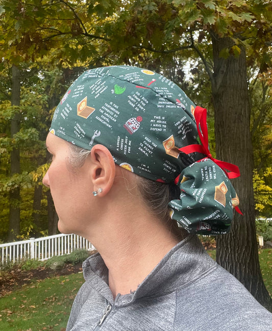 Home Alone Kevin McAllister christmas ponytail scrub cap womens