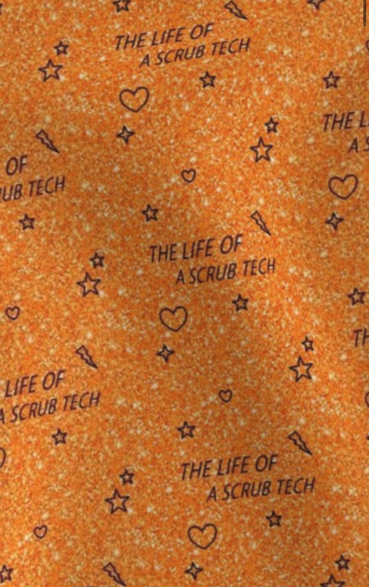 Taylor Swift life of a SCRUB TECH orange glitter print skull scrub cap mens