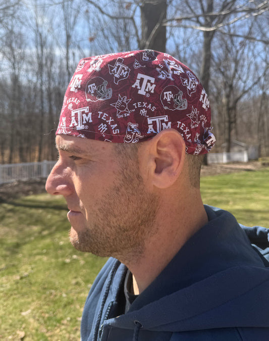 Texas A&M University Aggies skull scrub cap mens