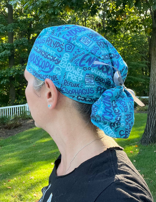 GI endoscopy gastroenterologist ponytail scrub cap womens
