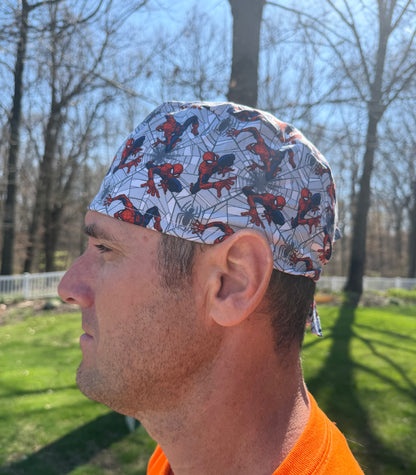 SPIDER-MAN cartoon skull scrub cap mens