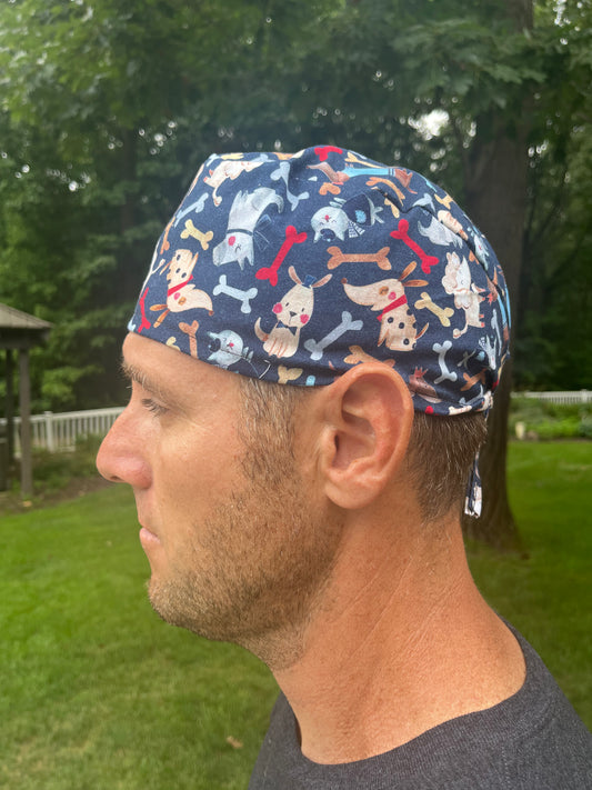 Dogs + bones skull scrub cap mens