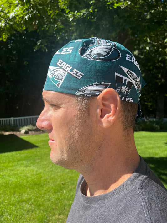 Philadelphia Eagles football skull scrub cap mens