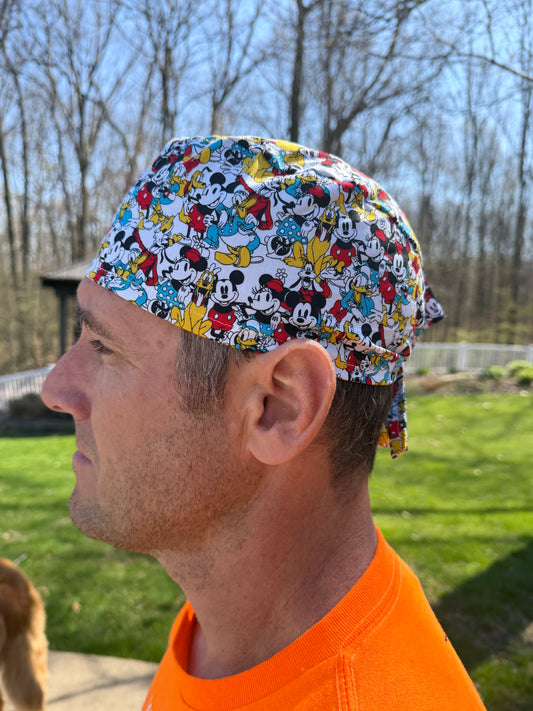 Minnie Mickey skull scrub cap mens
