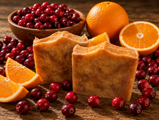 ORANGE CRANBERRY handmade artisan shea butter moisturizing soap bar