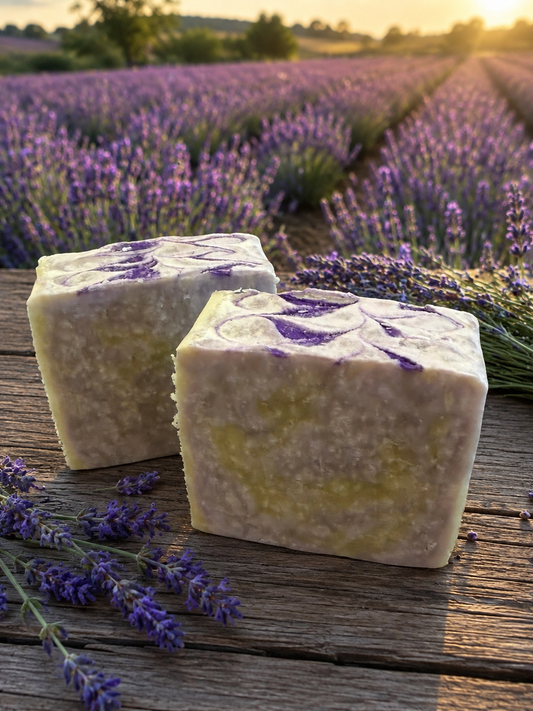 LAVENDER FIELDS handmade artisan shea butter moisturizing soap bar
