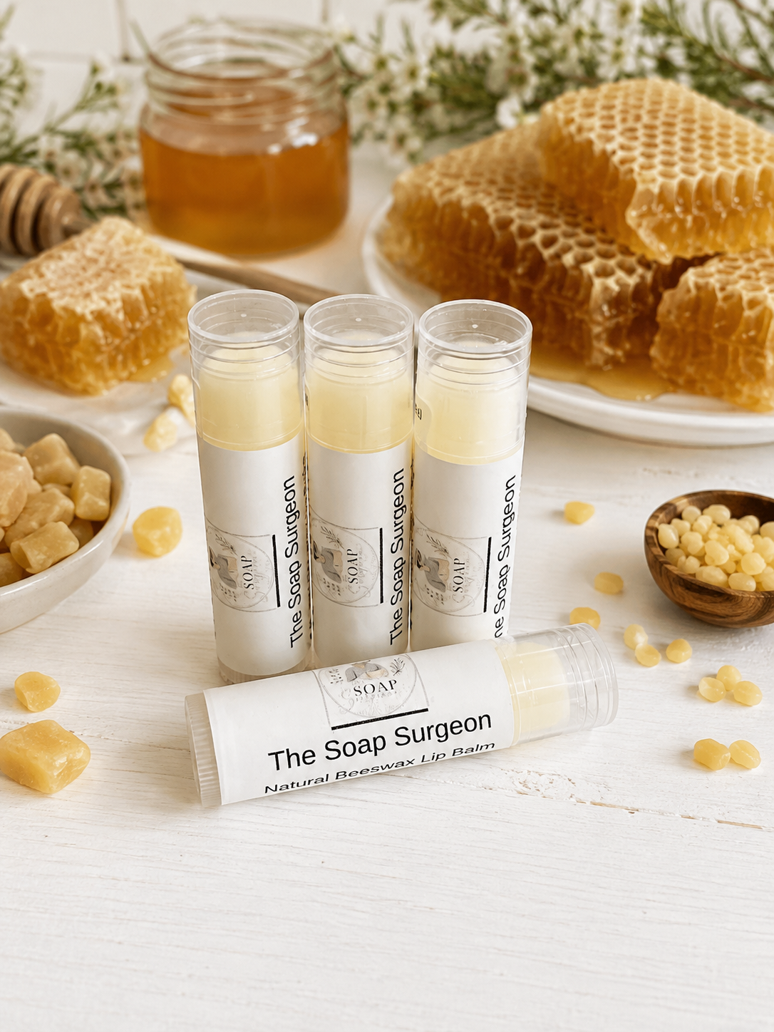 Natural beeswax moisturizing lip balm - unflavored / original