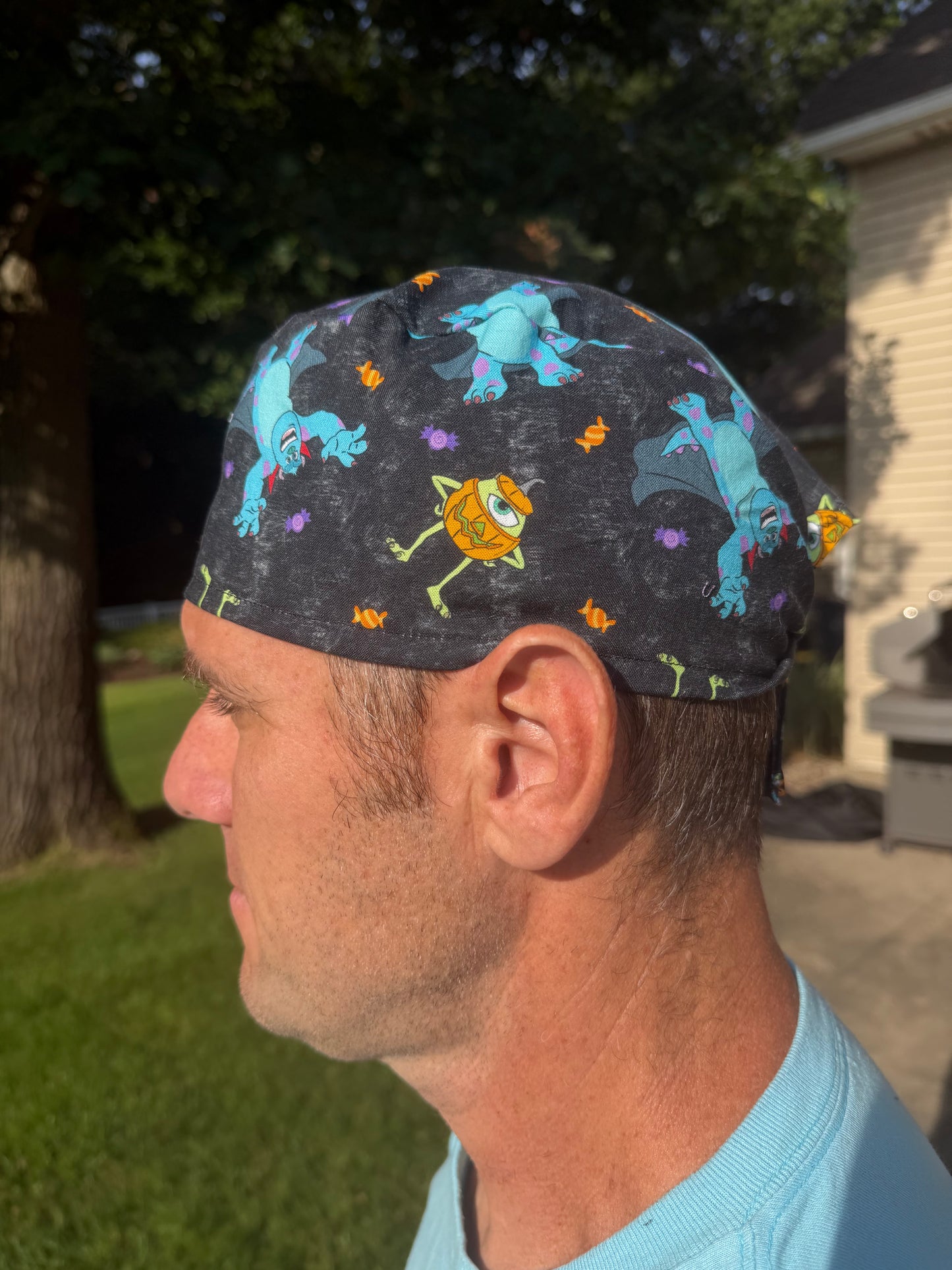 Mike wazowski sully Halloween monsters inc skull scrub cap mens