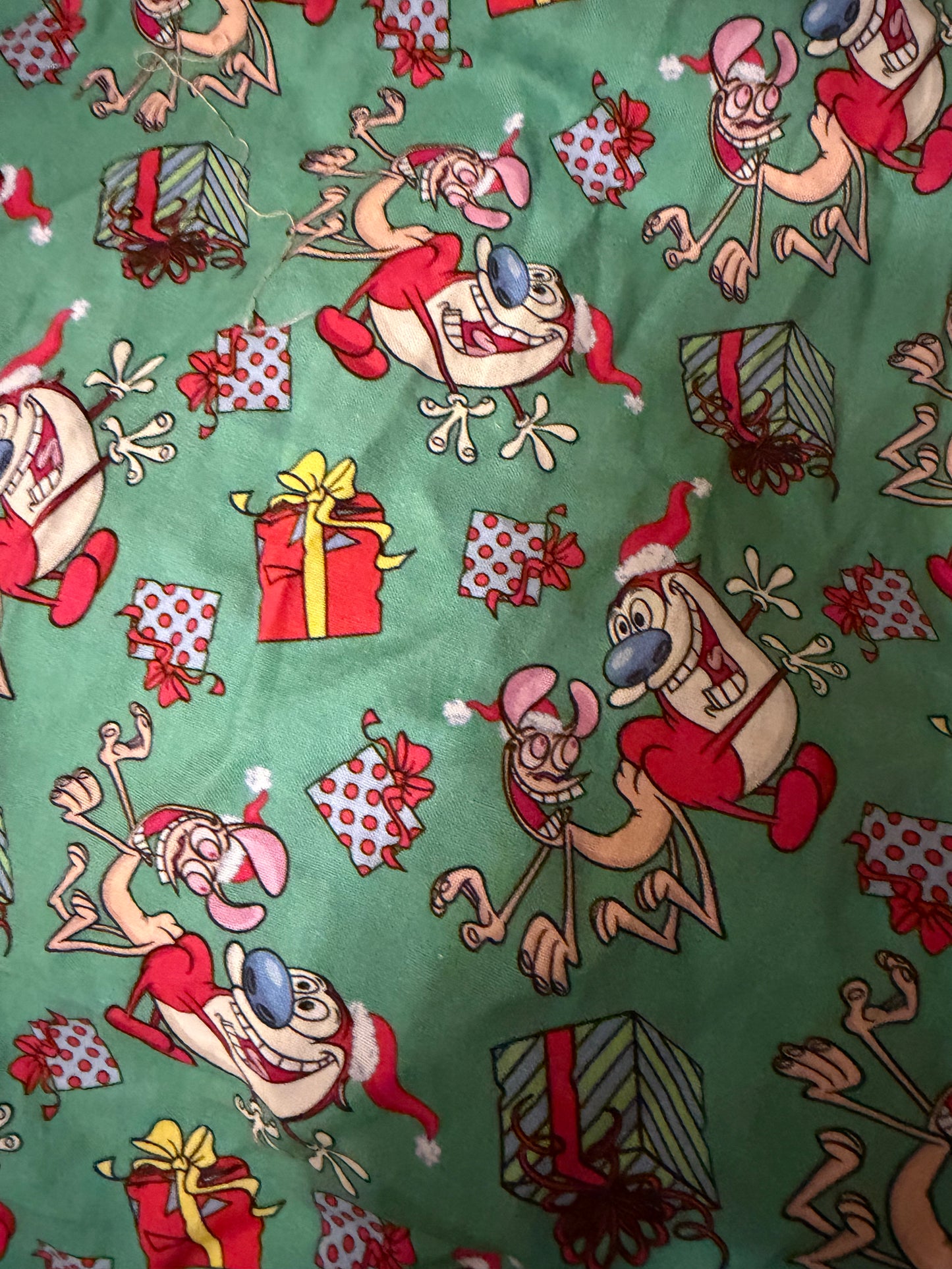 Ren and Stimpy Christmas ponytail scrub cap womens