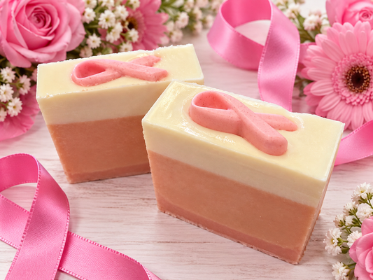 HOPE & STRENGTH breast cancer awareness handmade artisan goat milk moisturizing soap bar