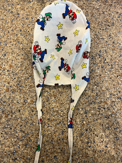 Mario and Luigi brothers skull scrub cap mens