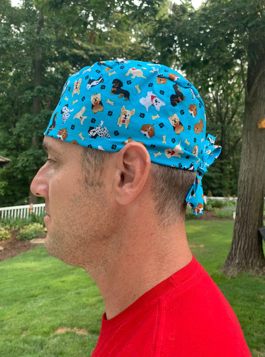 Puppy dog bones scrub cap mens