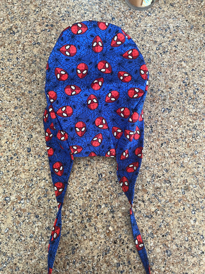 Spiderman spider man blue red skull scrub cap mens